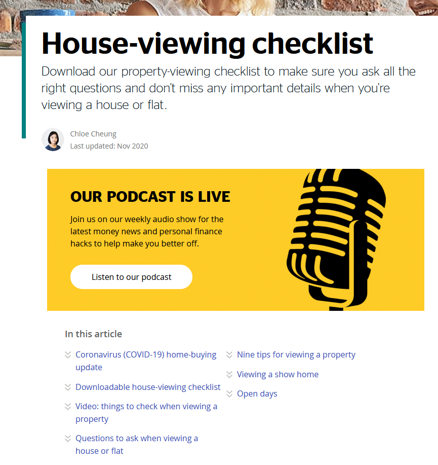 Checklist blog posts