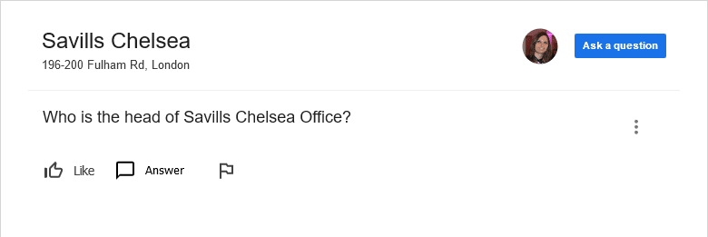 Google Business Profile - Ask a question