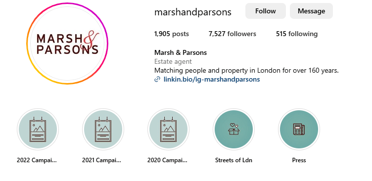 Marsh and Parsons Instagram Account