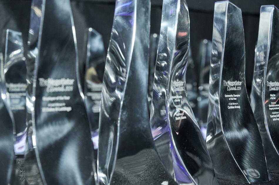 The Negotiator Awards trophies