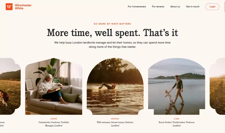 Winchester White website design